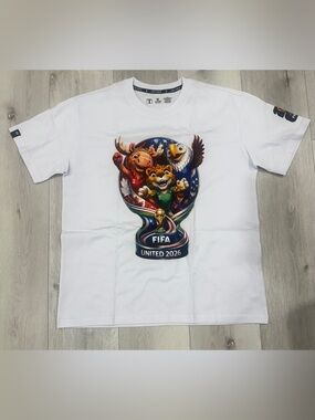 FIFA World Cup 2026 United Mascots T-Shirt White Size Medium (M) | Fan Tee⚽️